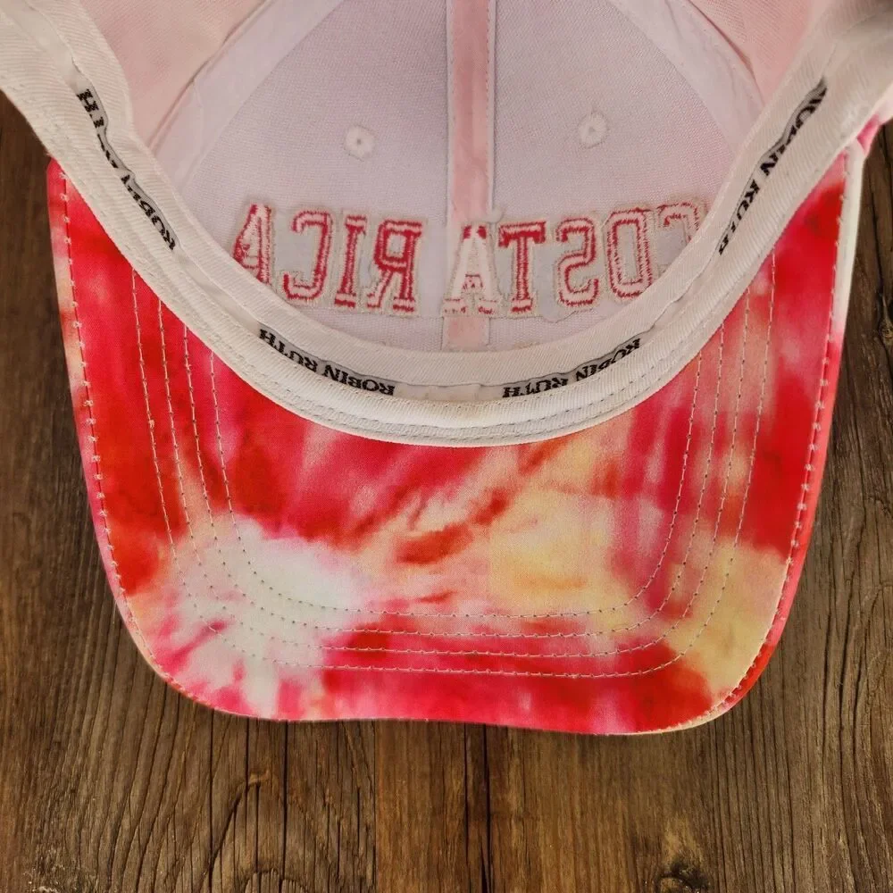 Robin Ruth Costa Rica Tie Dye Hat Pink Pura Vida Designer Baseball Cap Tropical